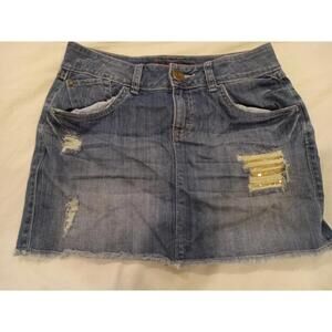 Vintage Y2K Elle Mini Skirt Size 2 Distressed Sequins Pockets Short School Girl